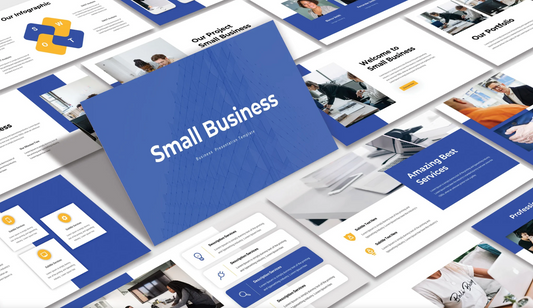 image of small flyer labeled small business standing out from a bunch of other company flyers